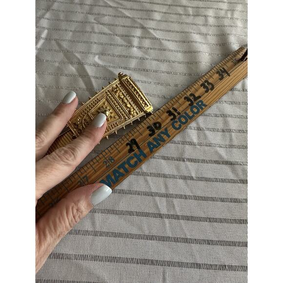 VTG Accessocraft N.Y.C. Stretch Waist Belt Gold Tone Double 23”-30” Small Medium